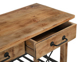 NNEDSZ HARDWOOD BUTLERS TROLLEY ON WHEELS DISTRESSED FINISH