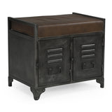 NNEDSZ SMALL HAND MADE LOCKER BENCH WITH GENUINE LEATHER
