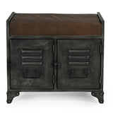 NNEDSZ SMALL HAND MADE LOCKER BENCH WITH GENUINE LEATHER