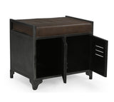 NNEDSZ SMALL HAND MADE LOCKER BENCH WITH GENUINE LEATHER