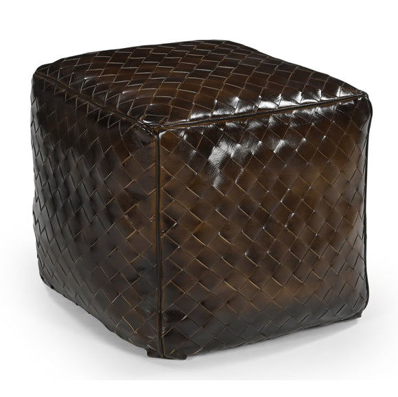 NNEDSZ GENUINE LEATHER LATTICE OTTOMAN