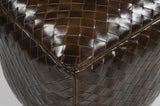 NNEDSZ GENUINE LEATHER LATTICE OTTOMAN