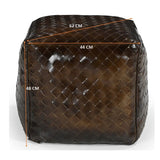 NNEDSZ GENUINE LEATHER LATTICE OTTOMAN