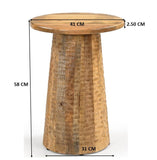 NNEDSZ HAMMERED HAND CRAFTED HARDWOOD SIDE TABLE