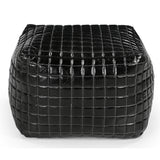 NNEDSZ SLEEK BLACK LEATHER OTTOMAN