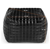 NNEDSZ SLEEK BLACK LEATHER OTTOMAN