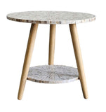 NNEDSZ MOTHER OF PEARL MOSAIC HARMONY TW0-TIERED SIDE TABLE