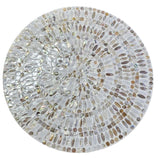 NNEDSZ MOTHER OF PEARL MOSAIC HARMONY TW0-TIERED SIDE TABLE
