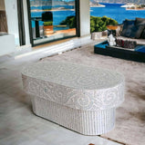 NNEDSZ MOTHER OF PEARL SERENITY OVAL PEARL COFFEE TABLE