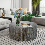 NNEDSZ CORDELIA ROUND MOTHER OF PEARL COFFEE TABLE