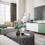 NNEDSZ CORDELIA ROUND MOTHER OF PEARL COFFEE TABLE