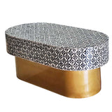NNEDSZ MOTHER OF PEARL EBONY MOSAIC OVAL COFFEE TABLE