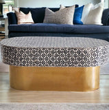 NNEDSZ MOTHER OF PEARL EBONY MOSAIC OVAL COFFEE TABLE