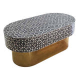 NNEDSZ MOTHER OF PEARL EBONY MOSAIC OVAL COFFEE TABLE