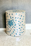 NNEDSZ MOTHER OF PEARL AQUAMARINE DREAM STOOL/SIDE TABLE