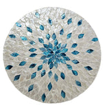 NNEDSZ MOTHER OF PEARL AQUAMARINE DREAM STOOL/SIDE TABLE