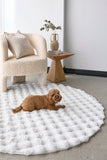 NNEDSZ Bubble Washable Rug - White 100X100Cm