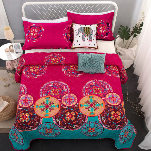 NNEDSZ Charming Autumn Warm Plush 3 Pc Bedspread & Pillow Cover Set
