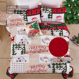 NNEDSZ Festive snowman merry Christmas Queen Bedspread Set