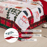NNEDSZ Festive snowman merry Christmas Queen Bedspread Set