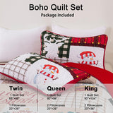 NNEDSZ Festive snowman merry Christmas Queen Bedspread Set