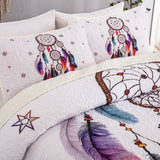 NNEDSZ Radiant dreamcatcher white cultural 3 Pc Bedspread & Pillow Cover Set