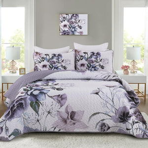NNEDSZ Romantic Wildflower Soft Cozy 3 Pc Bedspread & Pillow Cover Set