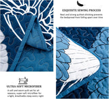 NNEDSZ Frosted Magnolia Chic blue 3 Pc Bedspread & Pillow Cover Set