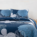 NNEDSZ Frosted Magnolia Chic blue 3 Pc Bedspread & Pillow Cover Set