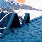 NNEDSZ Frosted Magnolia Chic blue 3 Pc Bedspread & Pillow Cover Set