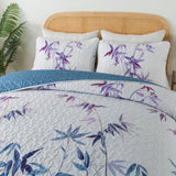 NNEDSZ Ornate Vintage Lace purple blue3 Pc Bedspread & Pillow Cover Set