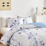 NNEDSZ Dreamy Floral Pastel Elegant 3 Pc Bedspread & Pillow Cover Set
