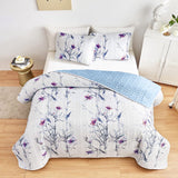 NNEDSZ Dreamy Floral Pastel Elegant 3 Pc Bedspread & Pillow Cover Set