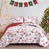 NNEDSZ Snowflake Pattern nordic Christmas Queen Bedspread Set
