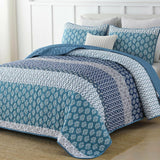 NNEDSZ Classic Hydrangea Soft Quilted 3 Pc Bedspread & Pillow Cover Set