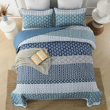NNEDSZ Classic Hydrangea Soft Quilted 3 Pc Bedspread & Pillow Cover Set