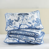 NNEDSZ Blossoming Peony Garden blue white 3 Pc Bedspread & Pillow Cover Set