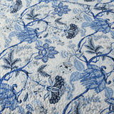 NNEDSZ Blossoming Peony Garden blue white 3 Pc Bedspread & Pillow Cover Set