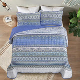 NNEDSZ Blue teak Sunrise Floral Lightweight 3 Pc Bedspread & Pillow Cover Set