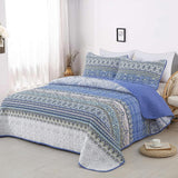 NNEDSZ Blue teak Sunrise Floral Lightweight 3 Pc Bedspread & Pillow Cover Set