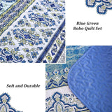 NNEDSZ Blue teak Sunrise Floral Lightweight 3 Pc Bedspread & Pillow Cover Set