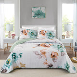 NNEDSZ Rustic Farmhouse Chic floral Cozy 3 Pc Bedspread & Pillow Cover Set