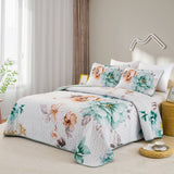 NNEDSZ Rustic Farmhouse Chic floral Cozy 3 Pc Bedspread & Pillow Cover Set