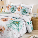 NNEDSZ Rustic Farmhouse Chic floral Cozy 3 Pc Bedspread & Pillow Cover Set
