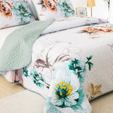 NNEDSZ Rustic Farmhouse Chic floral Cozy 3 Pc Bedspread & Pillow Cover Set