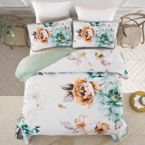 NNEDSZ Rustic Farmhouse Chic floral Cozy 3 Pc Bedspread & Pillow Cover Set