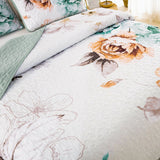 NNEDSZ Rustic Farmhouse Chic floral Cozy 3 Pc Bedspread & Pillow Cover Set