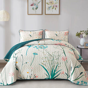 NNEDSZ Soft floaral Orchid Dream 3 Pc Bedspread & Pillow Cover Set