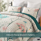 NNEDSZ Soft floaral Orchid Dream 3 Pc Bedspread & Pillow Cover Set