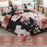 NNEDSZ Botanical Evergreen Floral Cozy 3 Pc Bedspread & Pillow Cover Set